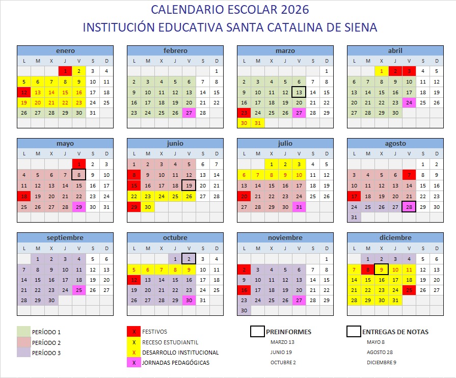 NOVEDADES EN CALENDARIO ESCOLAR AÑO 2026